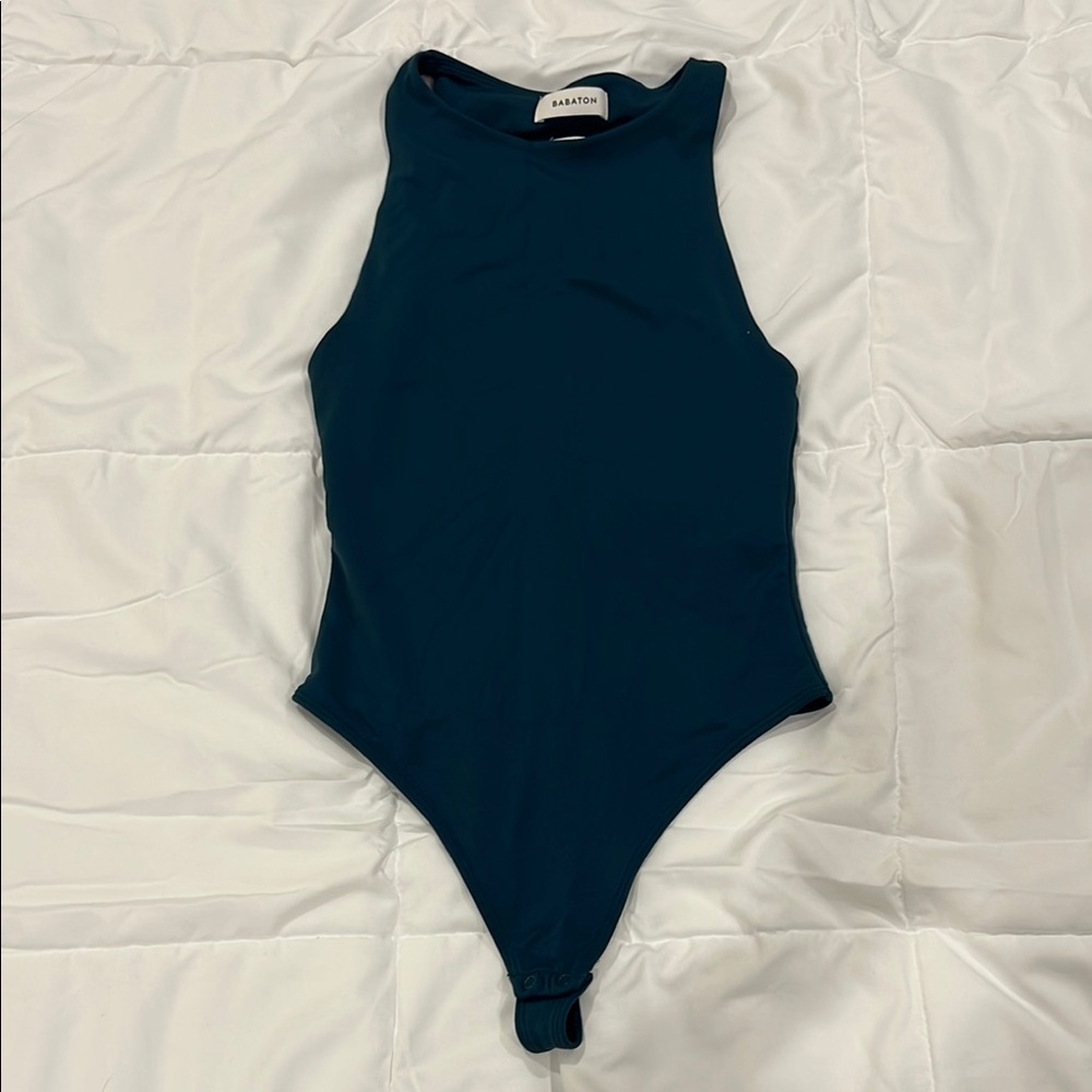 Aritzia Deep Teal High-Neck Bodysuit